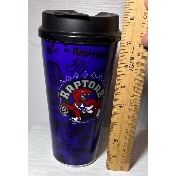 Toronto Raptors Vintage Travel Mug With Lid By Whirley DrinkWorks! Purple Black - Picture 2 of 8